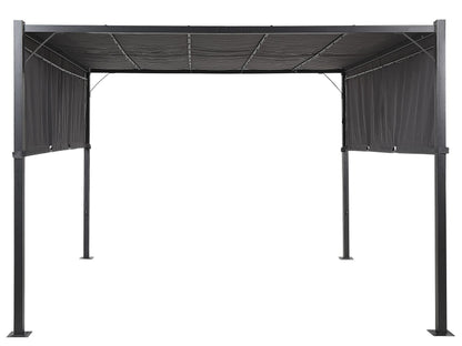 Pergola LuxeShine | Odporna na UV | Z regulowanym zadaszeniem | Lampa LED na energię słoneczną