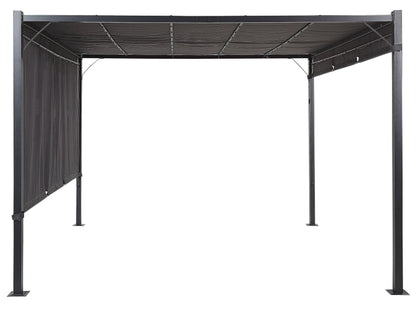 Pergola LuxeShine | Odporna na UV | Z regulowanym zadaszeniem | Lampa LED na energię słoneczną